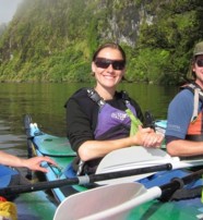  Happy guests Kayaking in Fiordland New Zealand  