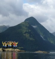  The end of a day kayaking in Fiordland New Zealand  