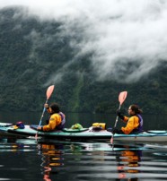 Double kayaking in Doubtful Sound New Zealand  