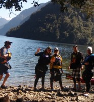  A shore visit during a Doubtful Sound Kayaking trip  