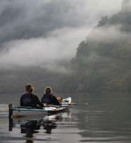  Enjoying the scenery kayakin in the Fiordland New Zealand  